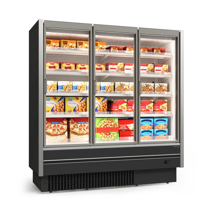 Expositor Vertical para Congelados com Máquina Acoplada Refrimate — 3 Portas