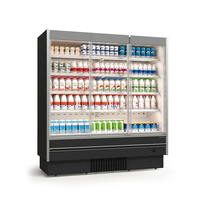 Expositor Vertical para Resfriados com Máquina Acoplada Refrimate — 3 Portas