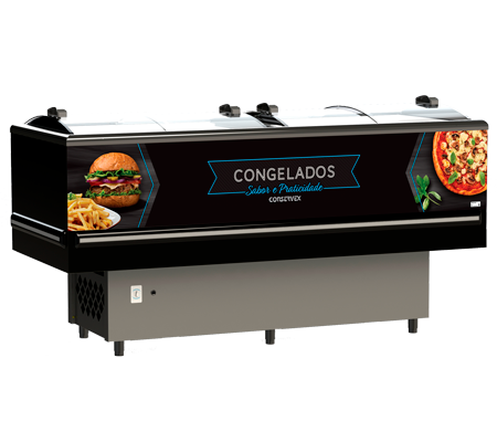 Ilha para Congelados com Vidro Curvo Conservex
