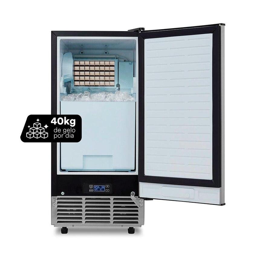 MAQUINA DE GELO DE EMB EOS 40KG ICE COMPACT INOX EMG40 220V *produto de mostruario